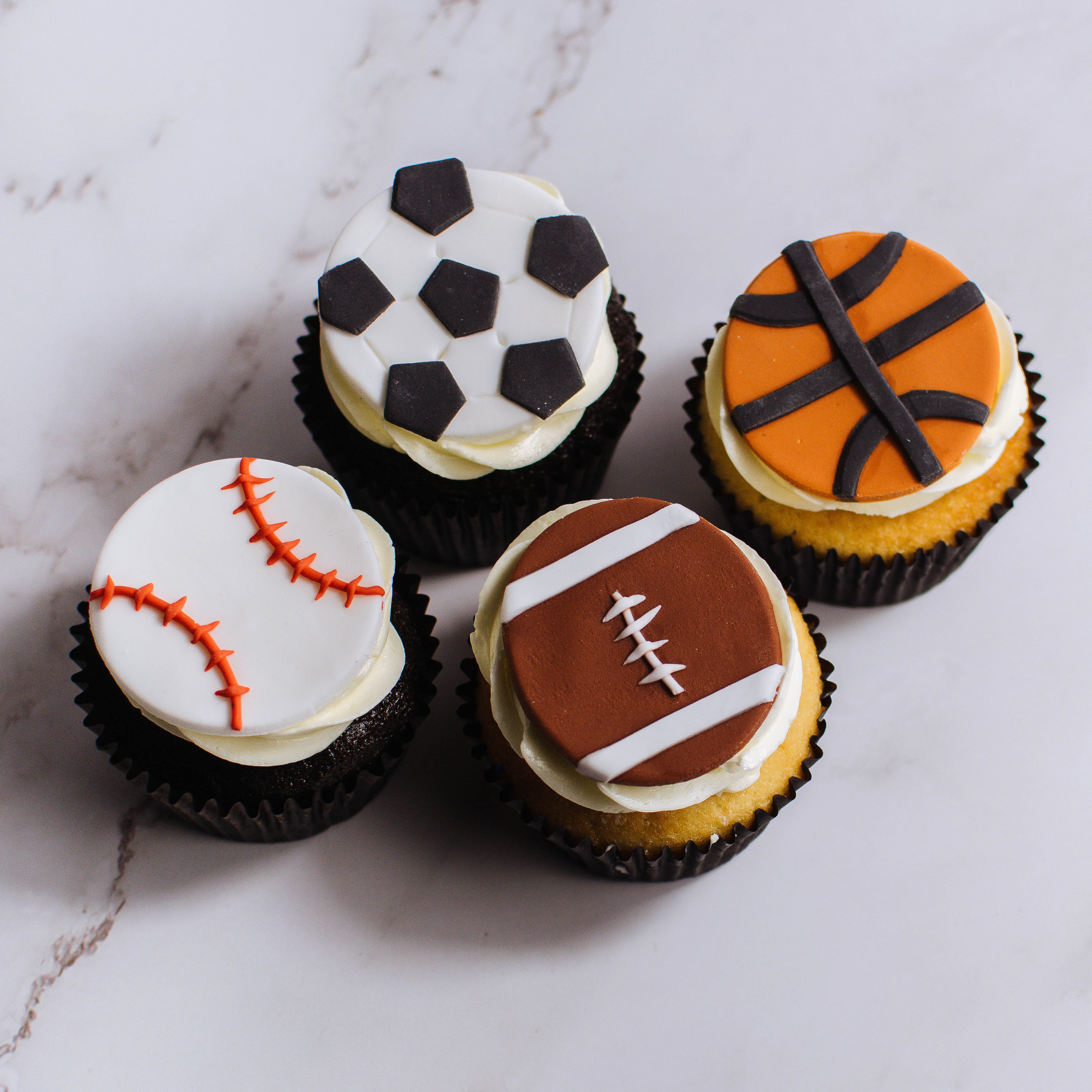 Sports-Themed Cupcakes - Box of Six | Edith Patisserie - Singapore